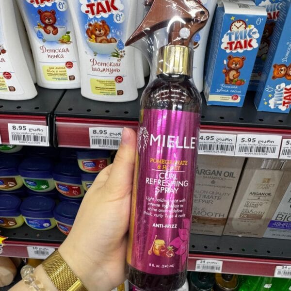 Mielle Pomegranate Honey Curl Refreshing Spray სქელი, ხვეული და ტალღოვანი თმისთვის სპრეი
