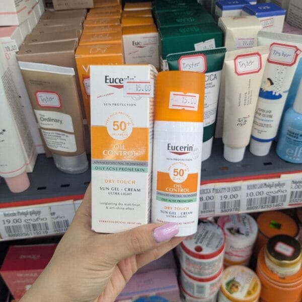 Eucerin Sun Gel-Cream Oil Control SPF 50+ მზისგან დამცავი