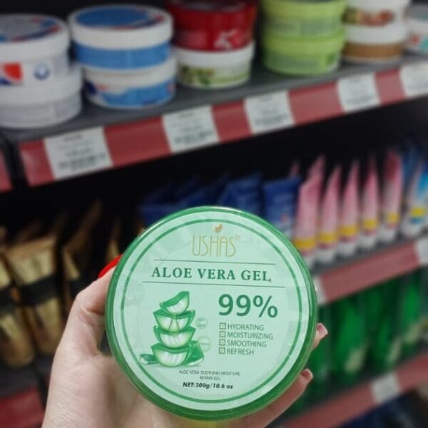 USHAS Aloe Vera Gel 99% ალოე ვერას სახისა და ტანის გელი