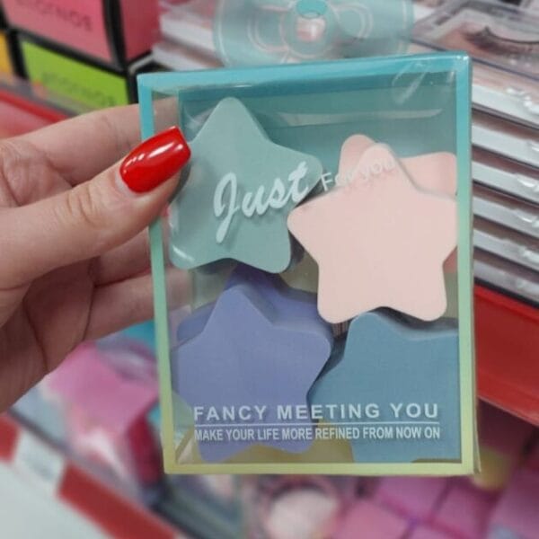 Fancy Meeting You Star Makeup Sponge Set ვარსკვლავის ფორმის მაკიაჟის ღრუბლების ნაკრები
