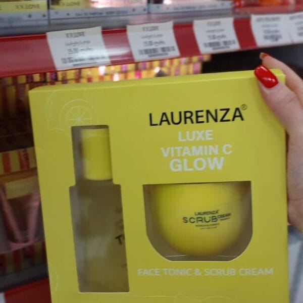 LAURENZA Luxe Vitamin C Glow Face Toner & Scrub Cream სახის მოვლის ნაკრები