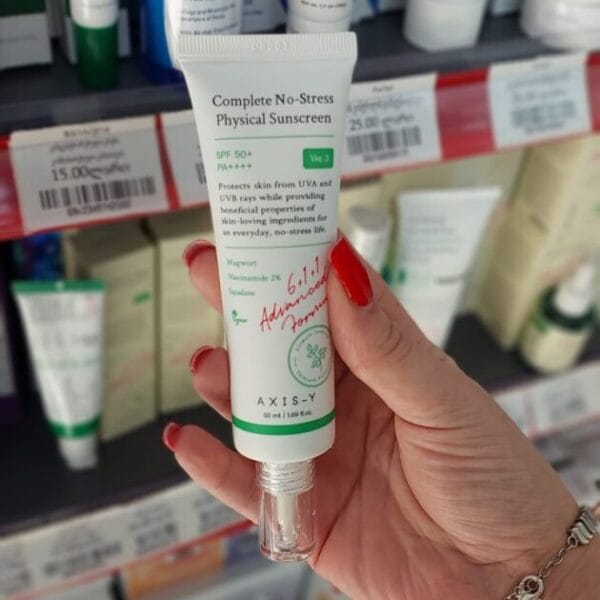 AXIS Y Complete No Stress Physical Sunscreen SPF 50+ PA++++ მზისგან დამცავი კრემი